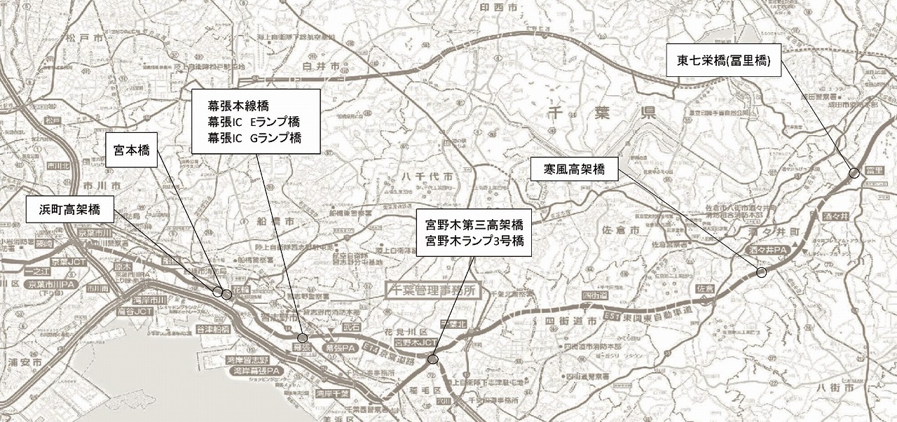 対象橋梁の位置図