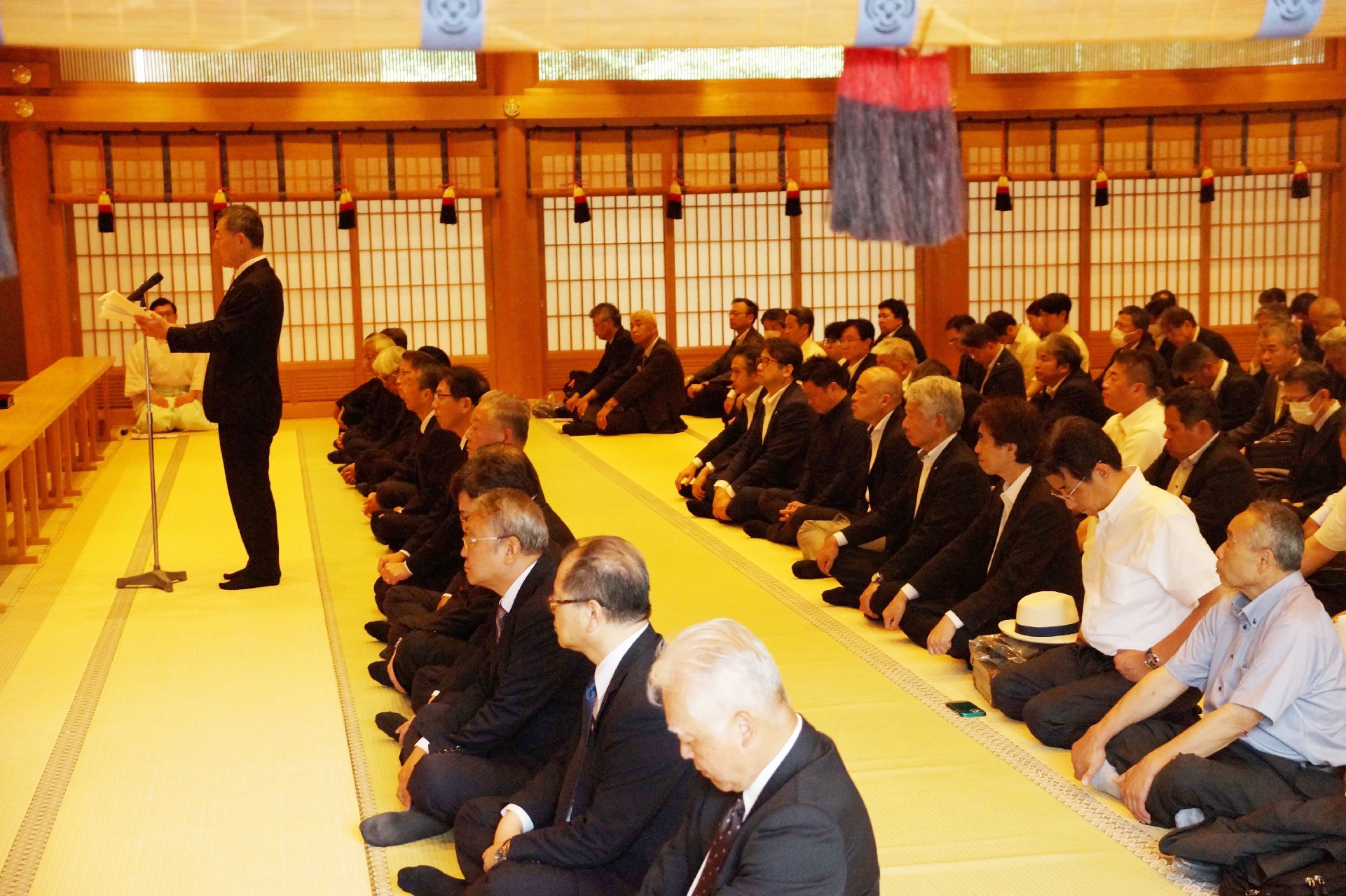 今井会長が安全祈願文を拝読した